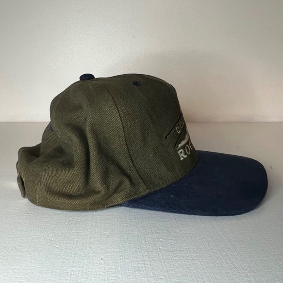 Vintage 90s Colorado Rockies Strapback Hat Green Blue - Picture 2 of 6
